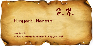 Hunyadi Nanett névjegykártya